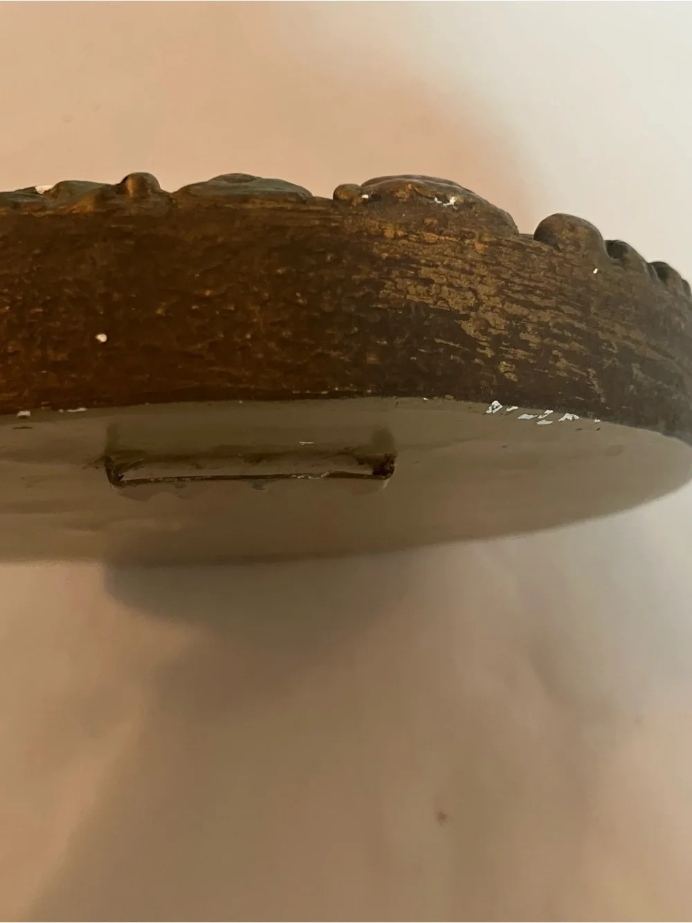 VTG Round 6.5in Mirror Fruit Garland Plaster Cast Gallery Cottage Grannycore